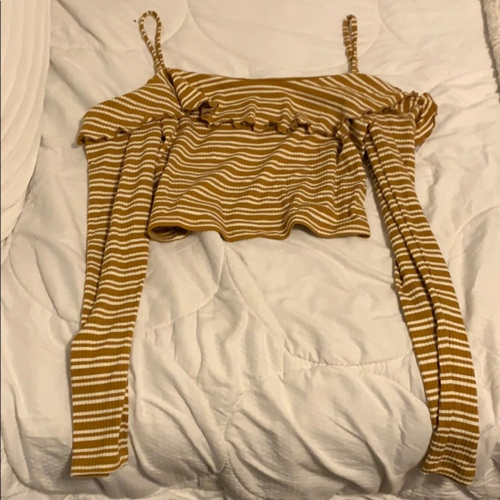 Forever 21 striped off-the-shoulder crop top